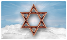 DNSEMP-C-120-BL-CP Star of David Blue-Copper